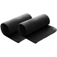 Wometo 2er Set Polar Fleecedecke 130x160 cm, OEKO-TEX ca. 400g Gewicht, mit Antipilling & Kettelrand - Farbe schwarz