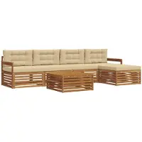 vidaXL Outdoor-Sofagarnitur 6 stk. Natur und Beige