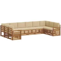 vidaXL Outdoor-Sofagarnitur 10 stk. Natur und Beige