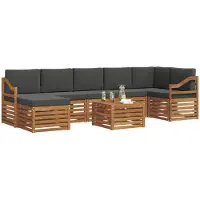 vidaXL Outdoor-Sofagarnitur 8 stk. Natur und Anthrazit