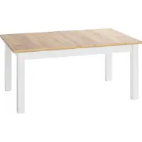 WFL GROUP ESSTISCH Lindberg Weiß ausziehbar verlängerbar rechteckig, Eiche Braun 120-160/70/77 cm