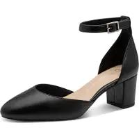 Marco Tozzi Damen Pumps offene Riemchenpumps mit Blockabsatz 2-24400-46, Größe:39 EU, Farbe:Schwarz