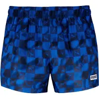Puma Badeshorts "SWIM MEN PRINTED CAT SHORT SHORTS", Herren, Gr. M, N-Gr, blau (ultra blau combo), Web, Obermaterial: 100% Polyester, Badehosen Badeshorts, mit Gummizug und seitlichen Taschen