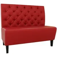 BIG Möbel Gastro Sitzbank Paris | 120 cm breit | Kunstleder Rot | Chesterfield | Dinerbank