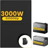 Anker Solarbank 3 E2700 Pro mit Power Dock Multisystem, mit 6 x 500 Bifaziale Solarmodule, by Powerness - 1x Smart Meter / Powerness Express (Lieferzeit: 5-14 Werktage)
