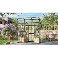 Pergart Vitavia, Aktionsangebot (inkl. 60 Euro Zubehör): Gewächshaus "Palma 3250" inkl. Stahlfundamentrahmen, schwarz pulverbeschichtet, 2,5 m², 3 mm ESG/6 mm HKP