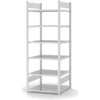 Proregal Aktenregal Stecksystem T-Profil Grundregal HxBxT 200 x 75 x 60 cm 6 Ebenen Fachlast 90 kg Beidseitig Nutzbar Lichtgrau