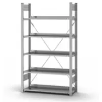Proregal Aktenregal Stecksystem T-Profil Grundregal HxBxT 175 x 100 x 30 cm 5 Ebenen Fachlast 60 kg Einseitig Nutzbar Verzinkt