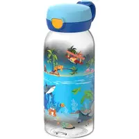Mepal Campus Trinkflasche mit Klappdeckel 600 ml - Tropical Ocean