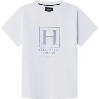 Hackett London für Jungen. HK5000041 Heritage H Logo-T-Shirt weiß (K02), Lässig, Baumwolle, Kurzarm, Kinderbekleidung