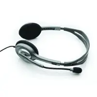 Logitech H110 Kopfhörer mit Mikrofon, Stereo-Headset, Verstellbares Mikrofon mit Rauschunterdrückung, Verstellbarer Kopfbügel, Audio/Mikrofon Dualanschluss mit zwei 3,5mm Klinken - Schwarz
