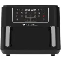Continental Edison CEFR2400TB Heißluftfritteuse ölfrei 10,5 l, 2600 W, digital 12 Programme, 50–200 °C, Timer 1–60 min, Schwarz