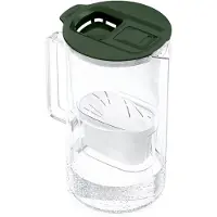 Wessper Glas Wasserfilterkanne Grün 2L mit LED Anzeige + 1 Aquamax Filter