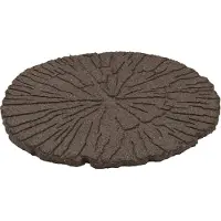 Lemodo Trittstein, Gartenplatte, Gehwegplatte in Baumstammoptik, Beetplatte, Baumscheibe aus Gummi, 4 Stück