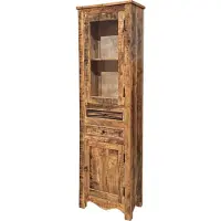 Massivart Vitrine mit Glastür Akazie massiv lackiert montiert 60 cm - ACANO