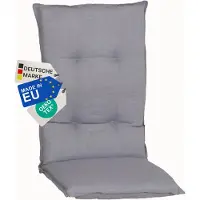 NYVI Gartenstuhl Auflage Hochlehner Barcelona - UV-Beständig, Atmungsaktiv, Strapazierfähig - Hochlehnerauflage Sitzkissen Outdoor - Sitzauflagen für Gartenstühle 118x50cm Mittelgrau