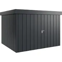 Hörmann , Metall-Gerätehaus "Juno" mit Flachdach, JFD13 - Modern, 310 x 262 cm (B x T), anthrazit, 2-flüglige Tür
