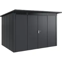 Hörmann , Metall-Gerätehaus "Juno" mit Pultdach, JPD12 - Design, 310 x 214 cm (B x T), anthrazit, 2-flüglige Tür