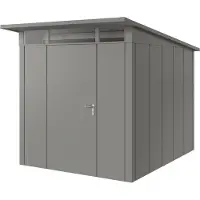 Hörmann , Metall-Gerätehaus "Juno" mit Pultdach, JPD6 - Design, 214 x 262 cm (B x T), graualuminium, 1-flüglige Tür, Anschlag links