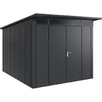 Hörmann , Metall-Gerätehaus "Juno" mit Pultdach, JPD11 - Design, 262 x 310 cm (B x T), anthrazit, 2-flüglige Tür