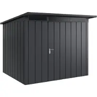 Hörmann , Metall-Gerätehaus "Juno" mit Pultdach, JPD9 - Modern, 262 x 214 cm (B x T), anthrazit, 1-flüglige Tür, Anschlag rechts