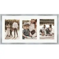 WANDStyle Galerierahmen G950 in Silber 25 x 50 cm für 3 Bilder im Format 13 x 18 cm