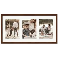 WANDStyle Galerierahmen G950 in Nussbaum-Optik 25 x 50 cm für 3 Bilder im Format 13 x 18 cm