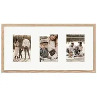 WANDStyle Galerierahmen G950 in Eiche-Optik 25 x 50 cm für 3 Bilder im Format 10 x 15 cm