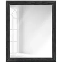 WANDStyle Wandspiegel H660 aus Massivholz in Schwarz 67 x 87 cm im Stil Landhaus