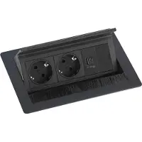 Evoline Flip Top Push S Einbausteckdose 2-fach mit USB A & USB C Charger, 230V - 3500W, schwarz