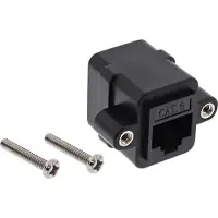 InLine Patchkabelkupplung Cat.6, UTP, 2x RJ45 Buchse, zum Einbau, RJ-45, RJ-45, Schwarz