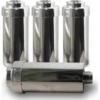 Fitaqua 4x Duschfilter chrom, Wasserfilter zum Wohle Ihrer Haut, BPA-frei