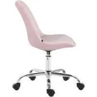 CLP Bürostuhl Toulouse Samt pink, gepolstert, höhenverstellbar, Metallgestell, 48x54x81-91 cm