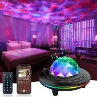 Retoo LED Sternenhimmel Projektor, Nachtlicht mit Sternen und Galaxis Effekten, Bluetooth Lautsprecher, Fernbedienung, Timer, RGB Farben