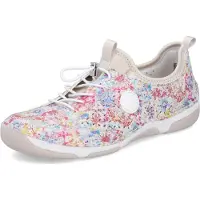 Rieker Damen Slipper trendig Gummizug floral 55967, Größe:39 EU, Farbe:Mehrfarbig
