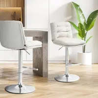 CLP Barhocker Damar Samt chrom creme