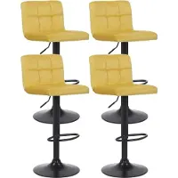 CLP 4er Set Barhocker Feni Samt gelb