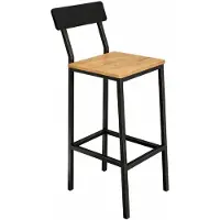 Begryf Barhocker Eichefarben MDF 90 cm, Küchenhocker mit Lehne, schwarz