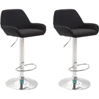 CLP 2er Set Barhocker Braga Stoff chrom schwarz