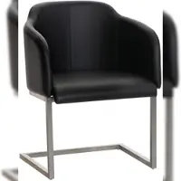 Proregal Besucherstuhl ZARAGOZA HxBxT 84x45x52cm Kunstleder Schwarz Konferenzstuhl