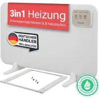 Heidenfeld 3in1 Tischheizung HF-TH120 | Infrarot Heizung Schreibtisch - Heizstrahler für Büro & Camping - LED Display - Tischheizer - Timer - 120 Watt