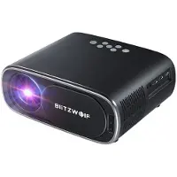 BlitzWolf Bw-V4 1080P Projektor/Led Projektor, Wi-Fi + Bluetooth (Schwarz)