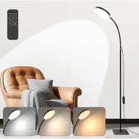 Lapamax LED Stehlampe Dimmbar 3 Lichtfarbe, 10W Leselampe Höhenverstellbar Flexibel Lampenarm, Ecklampe mit Timer für Schlafzimmer Wohnzimmer Büro