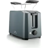 Lentz 2-Scheiben Toaster 700 Watt Toastautomat mit Brötchenaufsatz GRAU 74221