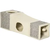 PawHut Katzentunnel, Katzenspielzeug mit Spielball, Katzenhöhle, Faltbarer Spieltunnel aus Sisal, Kombiniertes Design, Braun+Beige, 98 x 30 x 30 cm