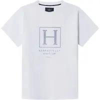 Hackett London für Jungen. HK5000041 Heritage H Logo-T-Shirt weiß (Y15), Lässig, Baumwolle, Kurzarm, Kinderbekleidung