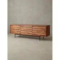 KADIMA DESIGN HiFi Lowboard WL5.636 Sheesham Massivholz Landhaus TV Kommode 147x50x38cm, Fernsehschrank Unterschrank mit 3 Türen, Fernsehtisch Ablagefach, Fernsehkommode TV Möbel