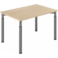 Hjh OFFICE PRO YAMA 12 G | 120x80 - 120 x 80 höhenverstellbar Eiche/Graphit