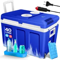 Kesser 40L Kühlbox mit Rollen | zum Warmhalten und Kühlen | thermo-Elektrische Kühlbox | 12 Volt und 230 Volt| Mini-Kühlschrank | Thermobox für Auto| Boot und Camping | mit ECO Modus