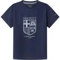 Hackett London für Jungen. HK5000039 Heritage LRC Logo-T-Shirt blau (K02), Weiß, Lässig, Baumwolle, Kurzarm, Kinderbekleidung